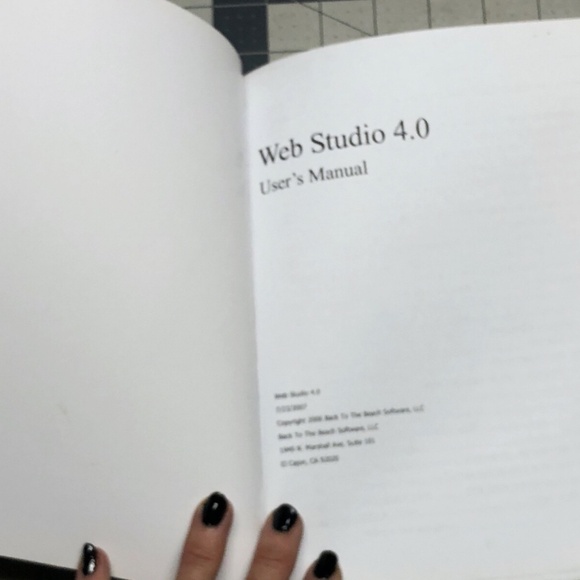 2007 WEB STUDIO 4.0 User Manual    Instruction book for Back to the Beach Softwa - Picture 4 of 8